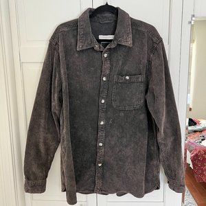 Urban Outfitters Big Corduroy Work Shirt in Chocolate, Size Large